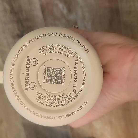 Starbucks 32oz White Metal Cold Cup With Handle NWOT - Picture 4 of 7